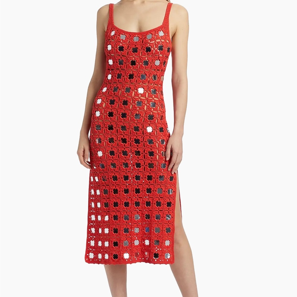 Reiss Scarlet Crochet Midi Dress NWT
